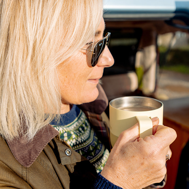 12oz-rise-mug-g5 12oz_rise_coffee_mug_wax_yellow_woman_drink_closeup_square.jpg
